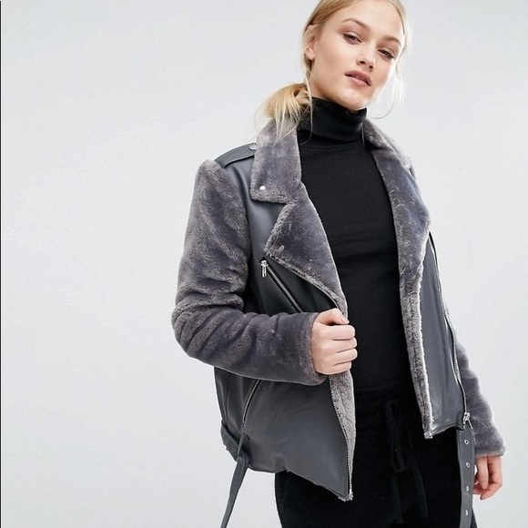 J.O.A. Jackets & Blazers - Veg. Leather Biker Moto Jacket